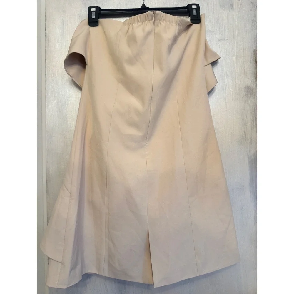 FEW MODA NEW YORK‎ Strapless Ruffle Overlay Dress Beige M - Picture 4 of 11